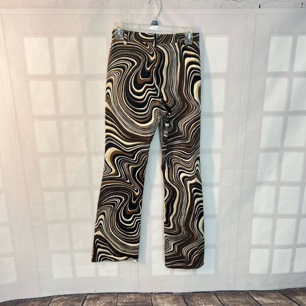 Motel Zoven Multicolor Ripple High Waist Flare Trouser In 70's Size XS - Picture 7 of 12